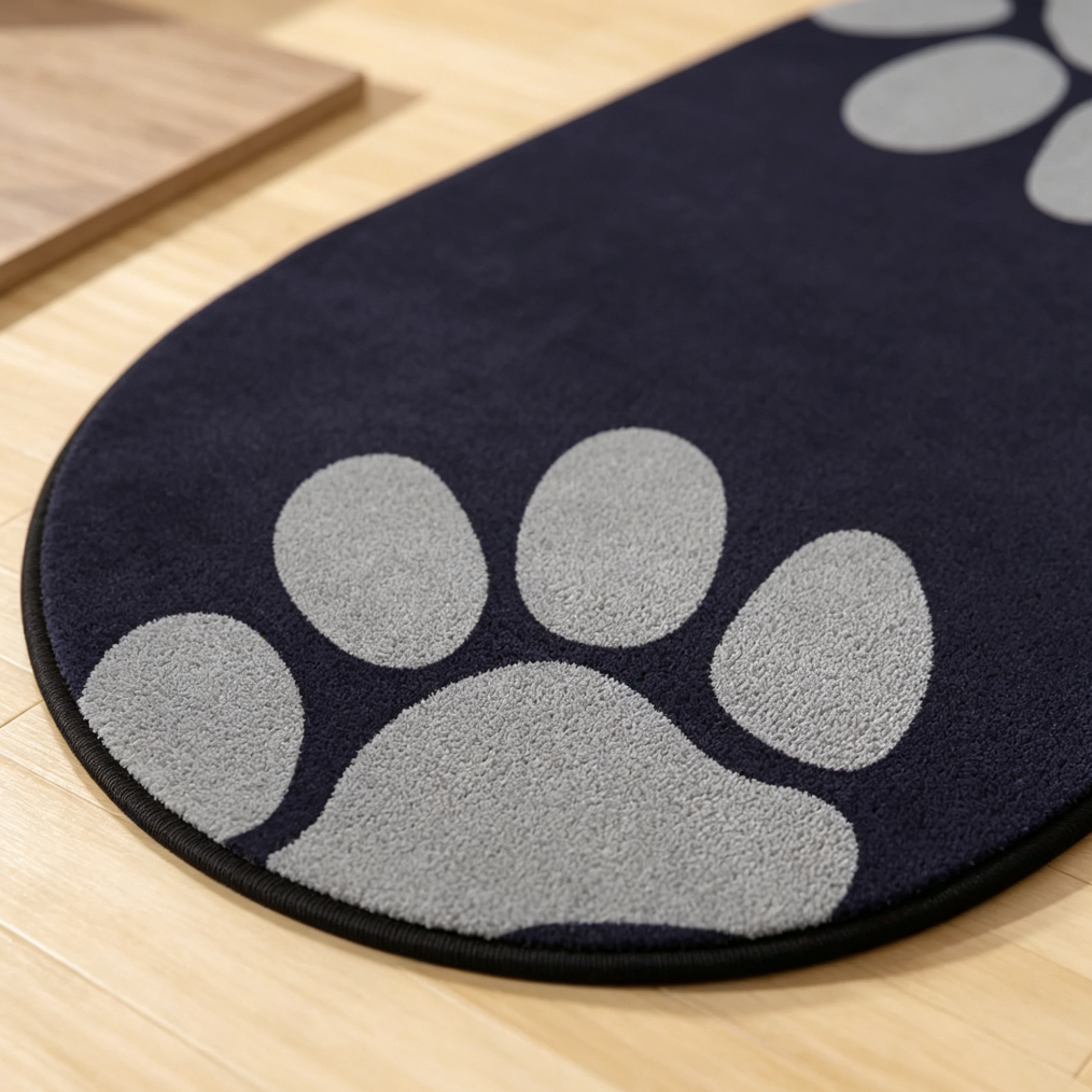 Black Paw Pet Feeding Mat Absorbent Quick Dry Non-Slip - Image 2