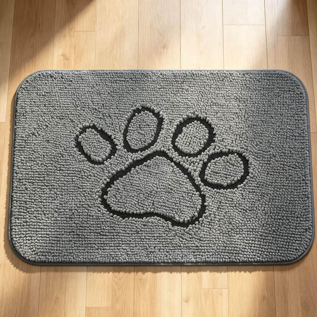 Muddy Paws Dog Door Mat Chenille Paw Print - Image 2