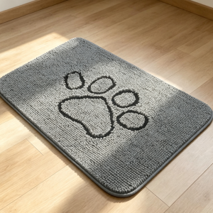 Muddy Paws Dog Door Mat Chenille Paw Print