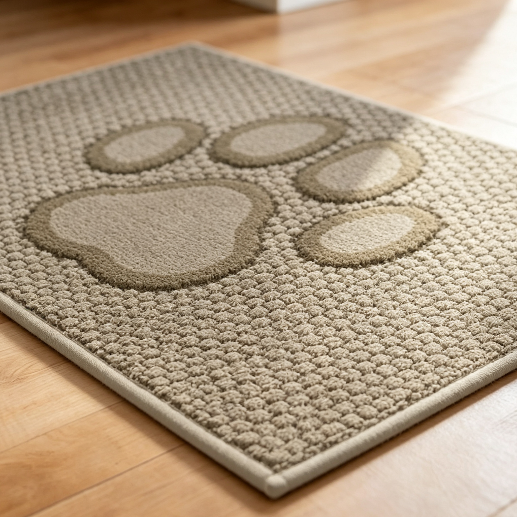 Beige Dirty Paws Dog Door Mat Paw Print Indoor
