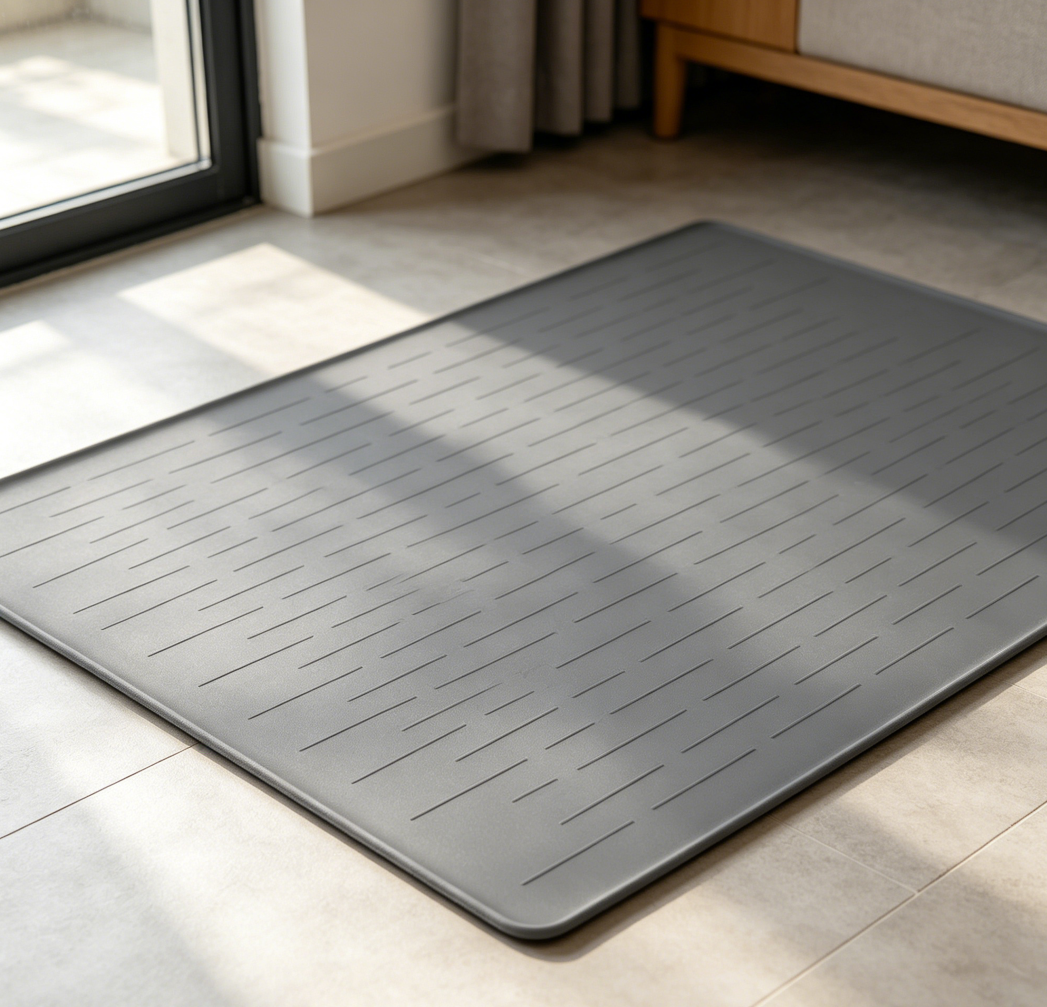 Dark Grey Waterproof Silicone Pet Feeding Mat - Image 2