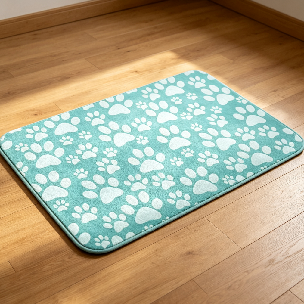 Teal Dog Paw Diatom Mud Mat Super Absorbent Non-Slip - Image 2