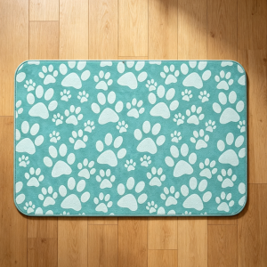 Teal Dog Paw Diatom Mud Mat Super Absorbent Non-Slip