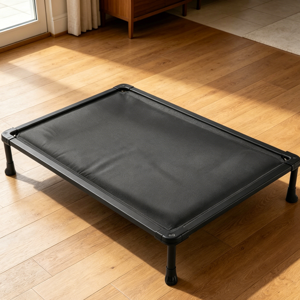 Chew Proof Grey Orthopedic Elevated Dog Cot - Image 2