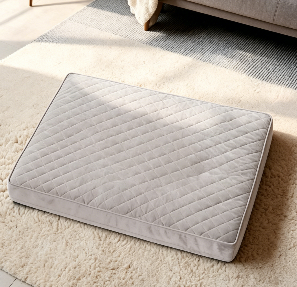 Light Grey Quilted Orthopaedic Waterproof Crate Bed - Image 2