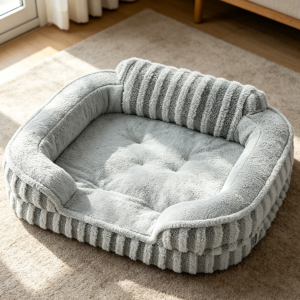 Grey Orthopaedic Bolster Waterproof Dog Bed