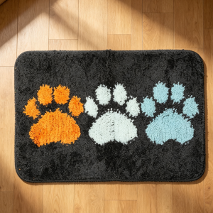 Microfiber Pet Mat Absorbent Non-Slip Washable Three Paw Prints