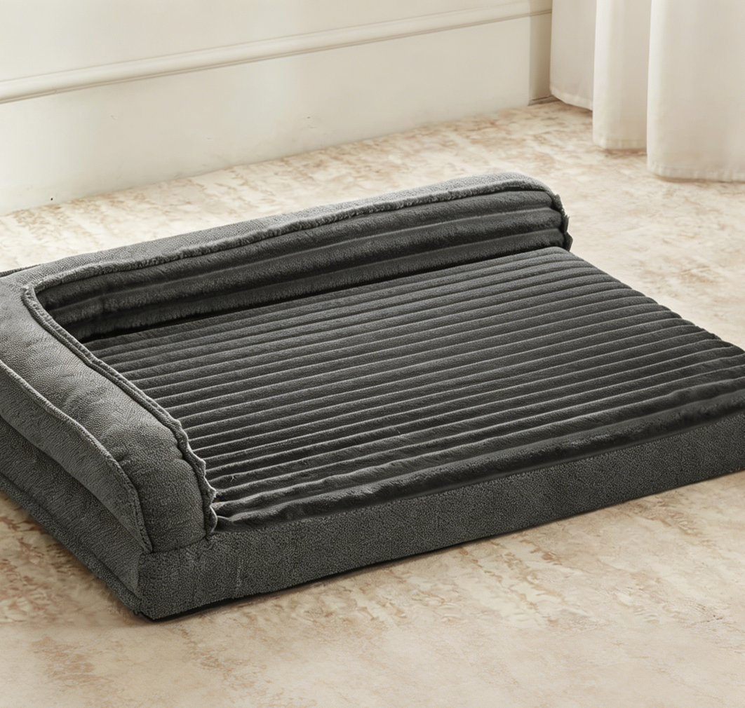 Grey Egg Foam Orthopaedic Bolster Waterproof Bed - Image 2