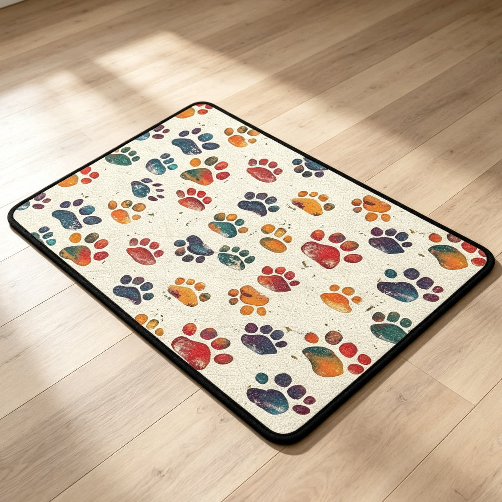 Dog Paw Print Door Mat Non-Slip Absorbent Washable Low Profile - Image 2