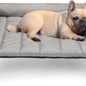 Grey Cooling Elevated Dog Bed Removable Bolster