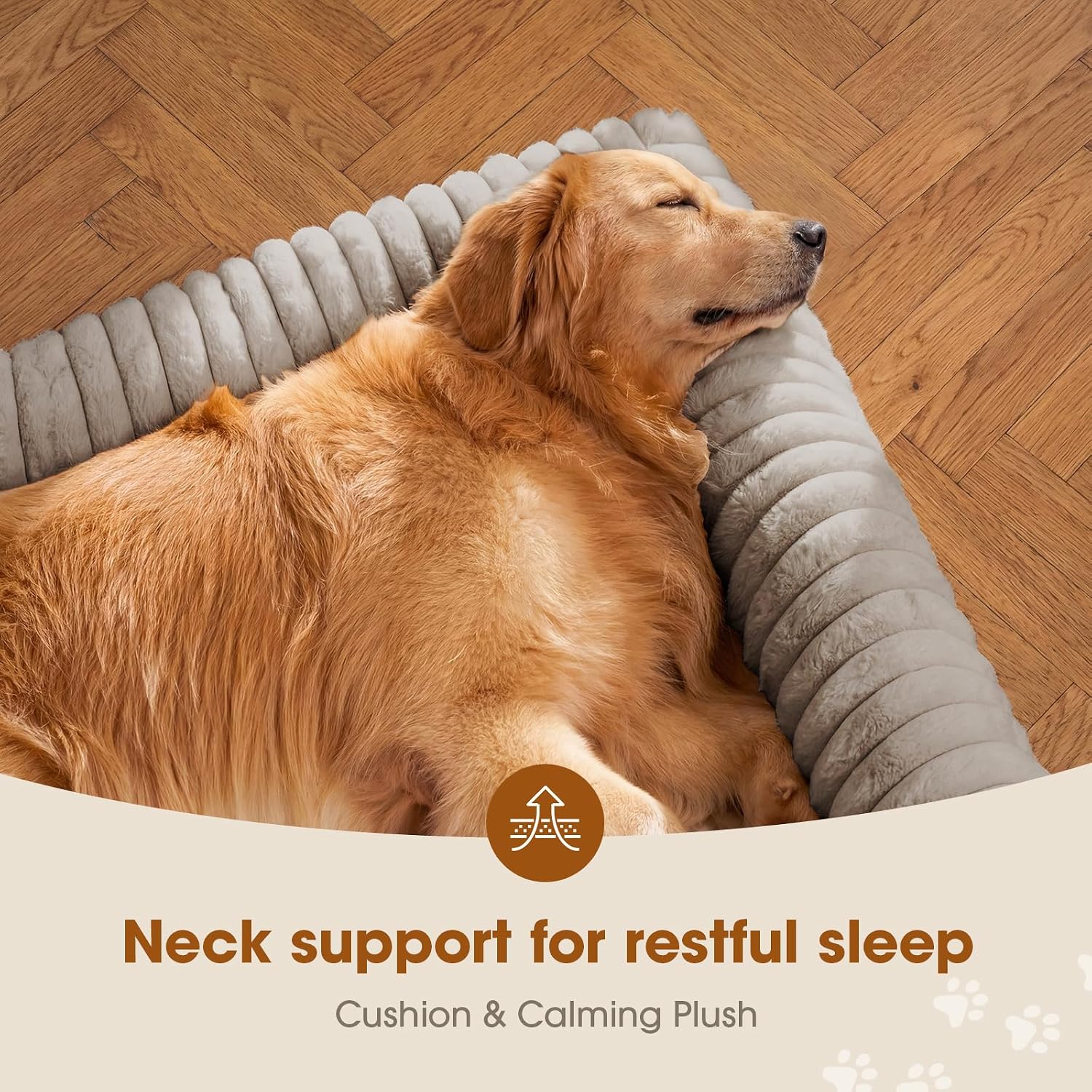 Large Elevated Dog Bed with Removable Bolster Cushion - Image 2